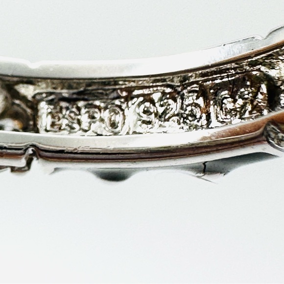 JOSEPH ESPOSITO Sterling Silver Black Enamel CZ Diamonique Stackable Ring Size 7 - Picture 6 of 8